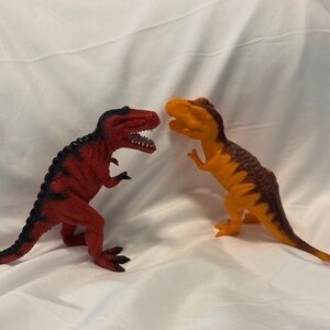Red and Orange Dinosaur Reptile Toys - Pack of 2